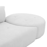 Fickle Grey Velvet 3-Piece Chaise Modular Sofa TOV-L6866-G-SO2 TOV Furniture