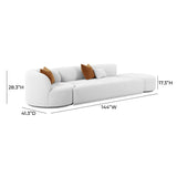 Fickle Grey Velvet 3-Piece Chaise Modular Sofa TOV-L6866-G-SO2 TOV Furniture