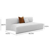 Fickle Grey Velvet Modular Armless Loveseat TOV-L68665 TOV Furniture