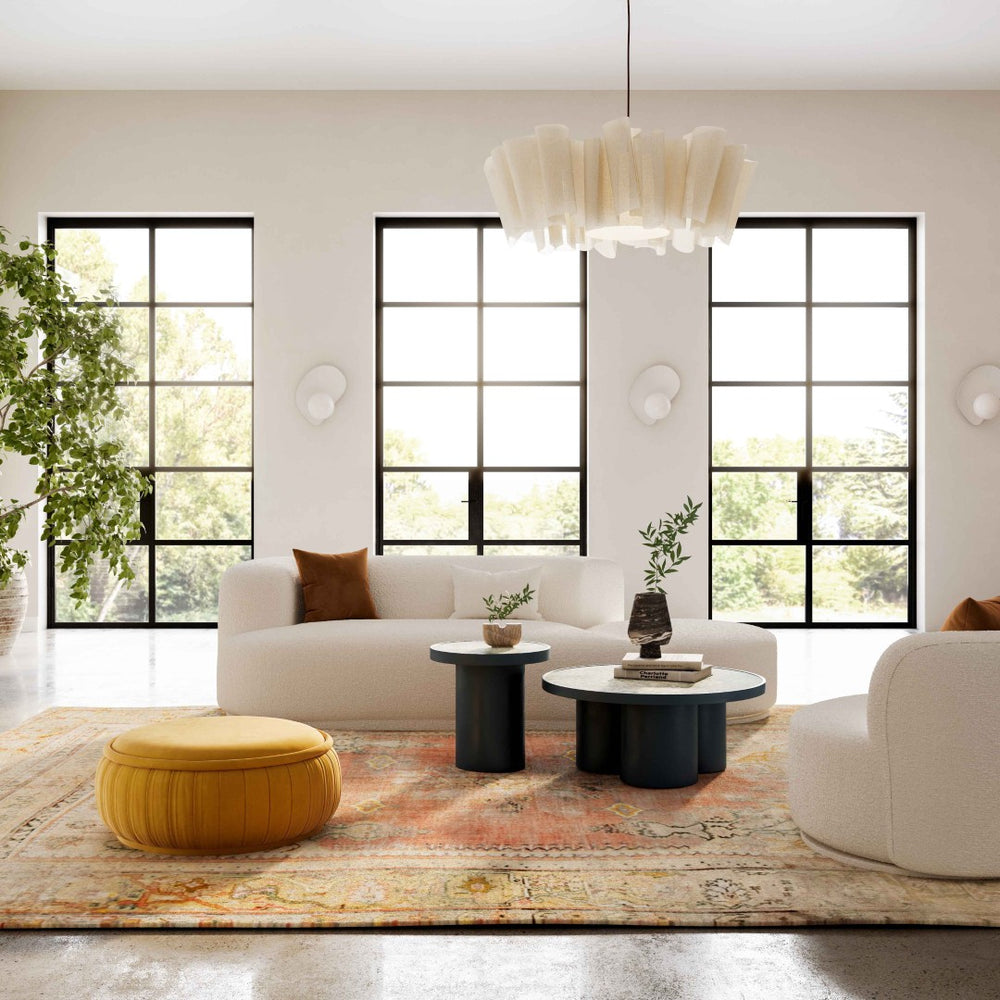 TOV Furniture Fickle Modular Loveseat - Handcrafted Cream Boucle Upholstery for Stylish Living Room Comfort LAF TOV-L68668