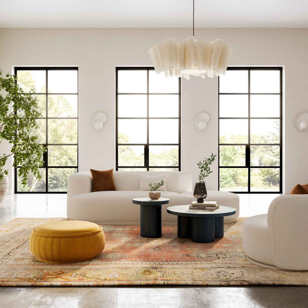 TOV Furniture Fickle Modular Loveseat - Handcrafted Cream Boucle Upholstery for Stylish Living Room Comfort LAF TOV-L68668