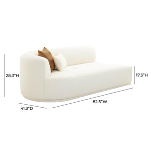 TOV Furniture Fickle Modular Loveseat - Handcrafted Cream Boucle Upholstery for Stylish Living Room Comfort LAF TOV-L68668