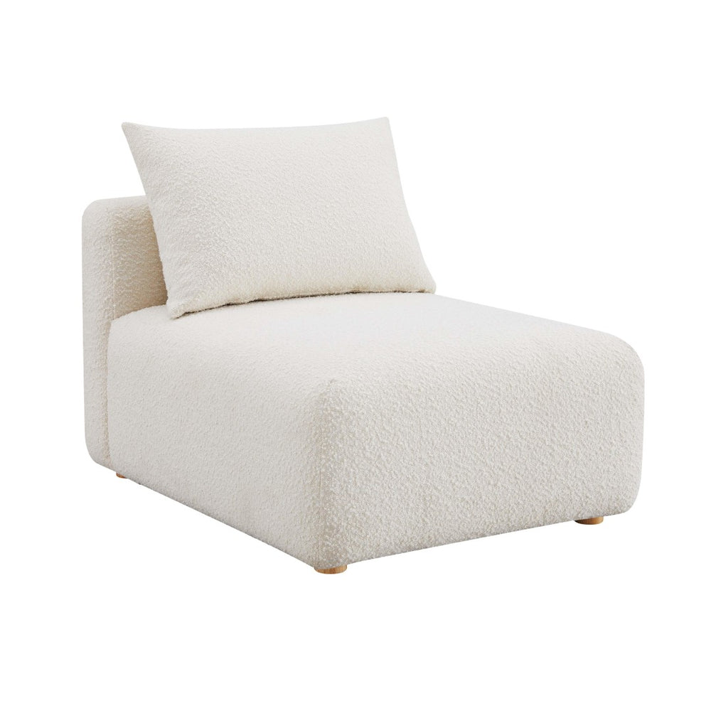 TOV Furniture Hangover Modular Armless Chair in Cream Boucle - Stylish, Comfortable, and Customizable Seating Option TOV-L68787-AC