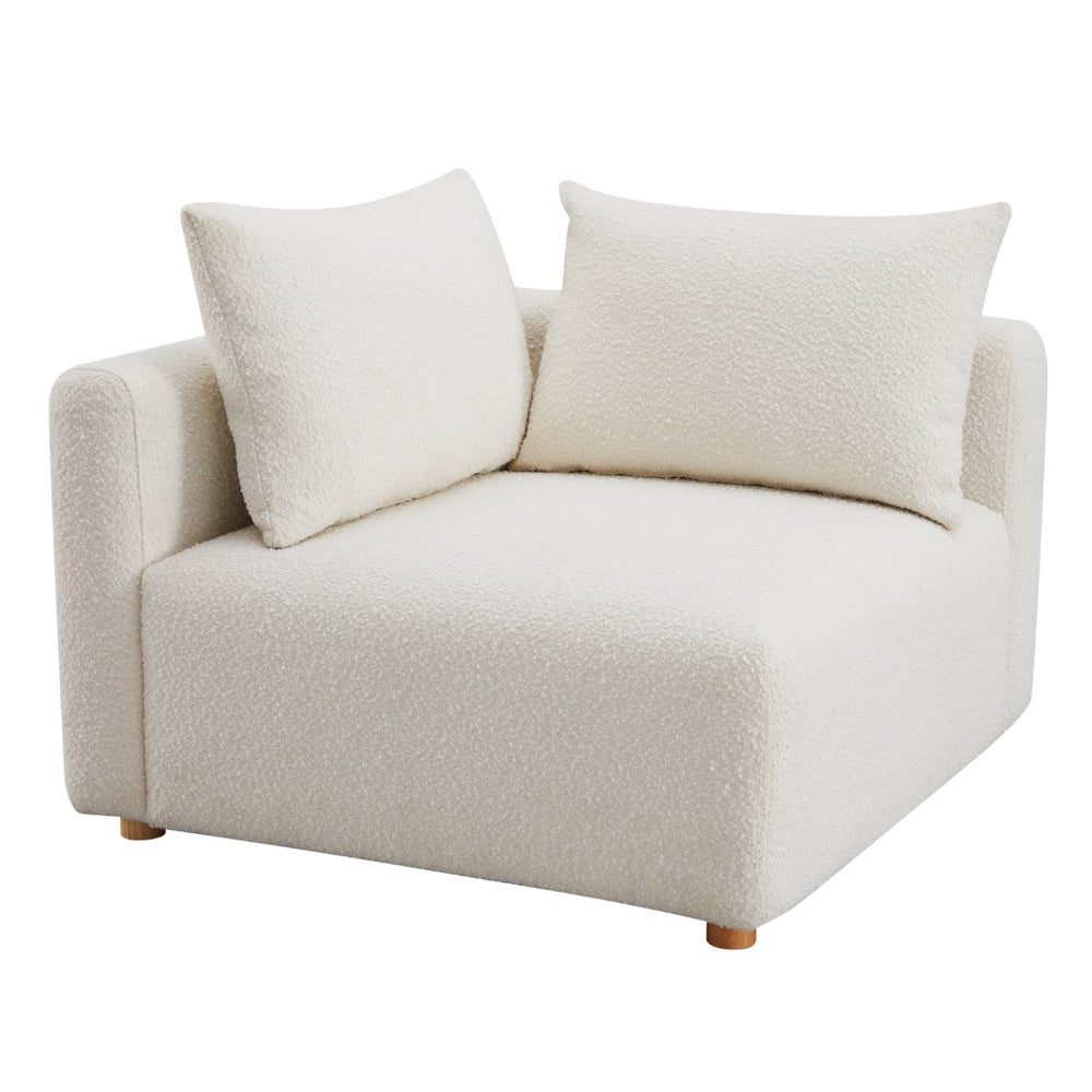 TOV Furniture Hangover Modular Corner Chair - Stylish Boucle Accent for Versatile Custom Seating Arrangements TOV-L68787-C