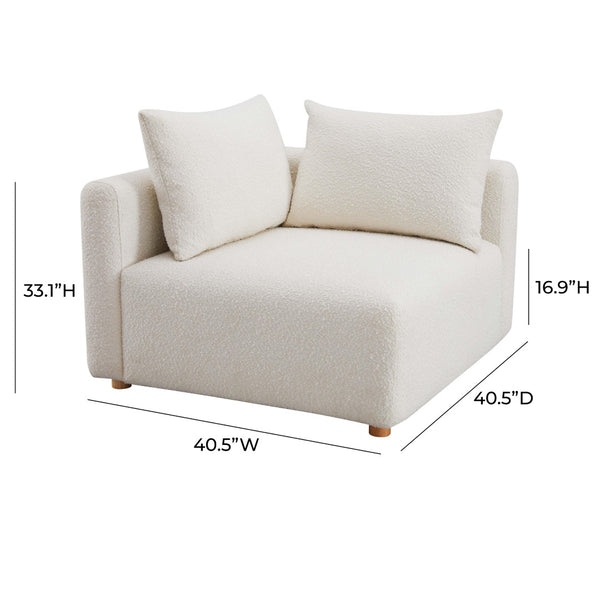 Hangover Cream Boucle Modular Corner Chair TOV-L68787-C TOV Furniture