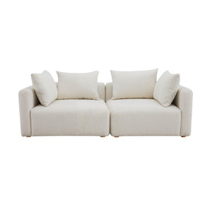 TOV Furniture Hangover 81" Cream Boucle Loveseat - Stylish Modular Seating for Comfort, Versatility & Modern Spaces TOV-L68787-LO