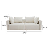 Hangover Cream Boucle Loveseat TOV-L68787-LO TOV Furniture