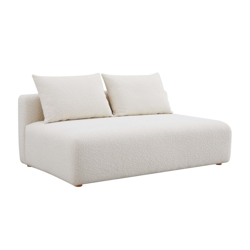 TOV Furniture Hangover 64" Cream Boucle Modular Loveseat - Stylish, Comfortable, Customizable for Modern Living Spaces TOV-L68787-LS