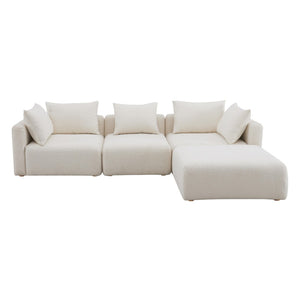 TOV Furniture Hangover 4-Piece Cream Boucle Modular Sectional – Stylish, Flexible Seating for Modern Living Spaces TOV-L68787-SEC