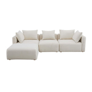 TOV Furniture Hangover 4-Piece Cream Boucle Modular Sectional – Stylish, Flexible Seating for Modern Living Spaces TOV-L68787-SEC