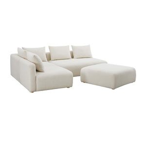 TOV Furniture Hangover 4-Piece Cream Boucle Modular Chaise Sectional - Stylish, Customizable Comfort for Your Home TOV-L68787-SEC1
