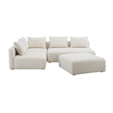 Hangover Cream Boucle 4-Piece Modular Chaise Sectional TOV-L68787-SEC1 TOV Furniture