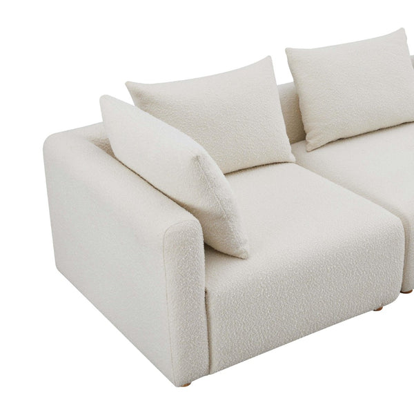 TOV Furniture Hangover 5-Piece Cream Boucle Modular L-Sectional – Versatile Seating for Modern Living Spaces TOV-L68787-SEC2