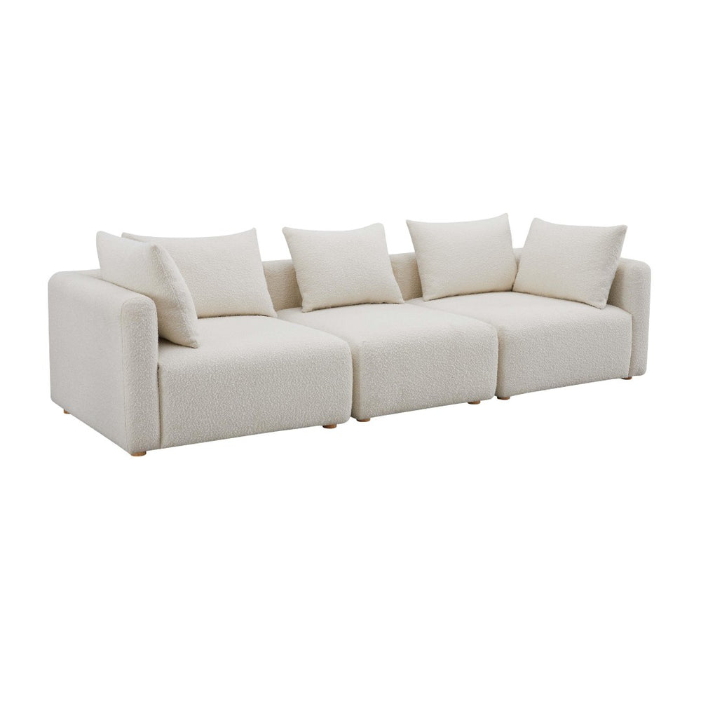 TOV Furniture Hangover 112.5" Cream Boucle Modular Sofa - Stylish, Versatile Seating for Modern Living Spaces TOV-L68787-SO