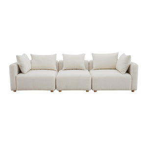TOV Furniture Hangover 112.5" Cream Boucle Modular Sofa - Stylish, Versatile Seating for Modern Living Spaces TOV-L68787-SO