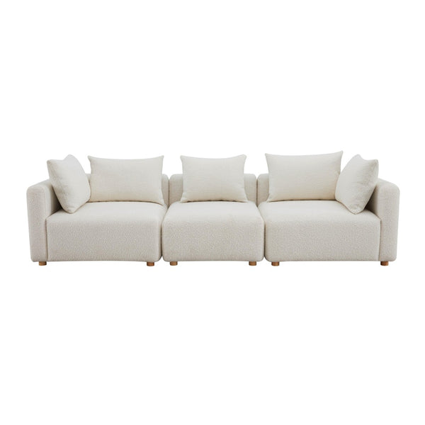 TOV Furniture Hangover 112.5" Cream Boucle Modular Sofa - Stylish, Versatile Seating for Modern Living Spaces TOV-L68787-SO