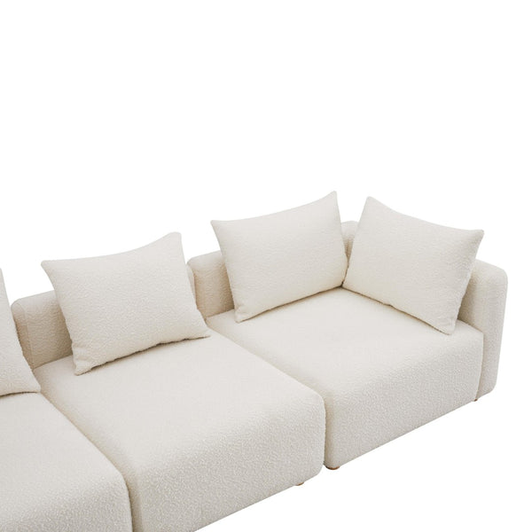 TOV Furniture Hangover 112.5" Cream Boucle Modular Sofa - Stylish, Versatile Seating for Modern Living Spaces TOV-L68787-SO