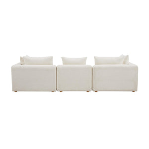 TOV Furniture Hangover 112.5" Cream Boucle Modular Sofa - Stylish, Versatile Seating for Modern Living Spaces TOV-L68787-SO