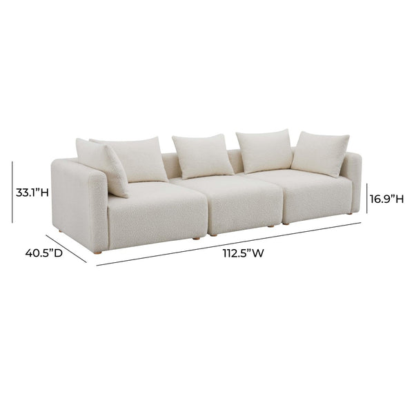 TOV Furniture Hangover 112.5" Cream Boucle Modular Sofa - Stylish, Versatile Seating for Modern Living Spaces TOV-L68787-SO
