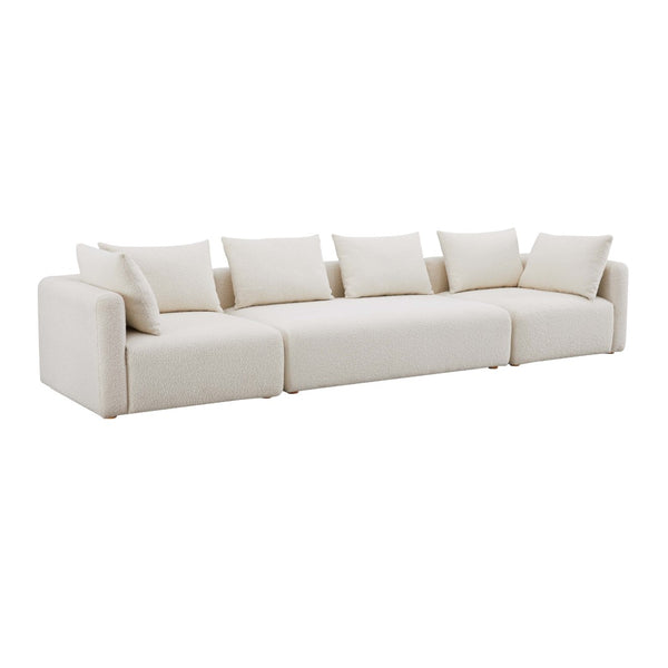 TOV Furniture Hangover 145" Cream Boucle Long Sofa - Plush Modular Seating for Stylish Lounging & Entertaining TOV-L68787-SO1