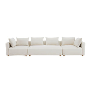 TOV Furniture Hangover 145" Cream Boucle Long Sofa - Plush Modular Seating for Stylish Lounging & Entertaining TOV-L68787-SO1