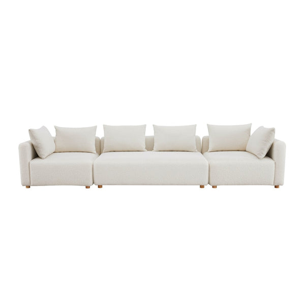 TOV Furniture Hangover 145" Cream Boucle Long Sofa - Plush Modular Seating for Stylish Lounging & Entertaining TOV-L68787-SO1