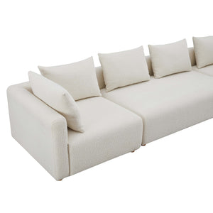 TOV Furniture Hangover 145" Cream Boucle Long Sofa - Plush Modular Seating for Stylish Lounging & Entertaining TOV-L68787-SO1