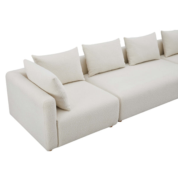 TOV Furniture Hangover 145" Cream Boucle Long Sofa - Plush Modular Seating for Stylish Lounging & Entertaining TOV-L68787-SO1