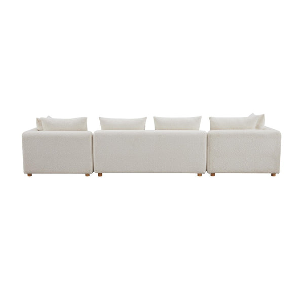 TOV Furniture Hangover 145" Cream Boucle Long Sofa - Plush Modular Seating for Stylish Lounging & Entertaining TOV-L68787-SO1