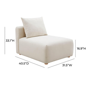 Hangover Cream Performance Linen Modular Armless Chair TOV-L68788-AC TOV Furniture