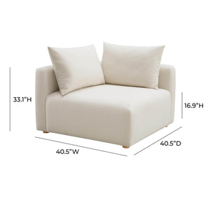 Hangover Cream Performance Linen Modular Corner Chair TOV-L68788-C TOV Furniture