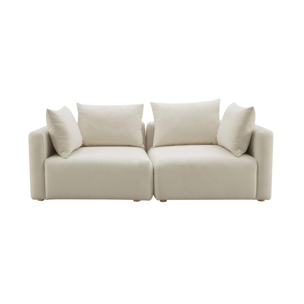TOV Furniture Hangover 81" Cream Performance Linen Loveseat - Stylish Modular Seating for Comfortable Living Spaces TOV-L68788-LO