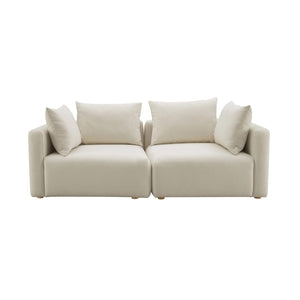 TOV Furniture Hangover 81" Cream Performance Linen Loveseat - Stylish Modular Seating for Comfortable Living Spaces TOV-L68788-LO