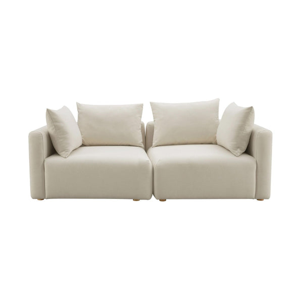 TOV Furniture Hangover 81" Cream Performance Linen Loveseat - Stylish Modular Seating for Comfortable Living Spaces TOV-L68788-LO