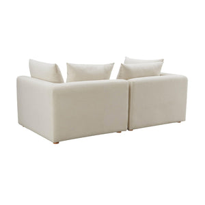 TOV Furniture Hangover 81" Cream Performance Linen Loveseat - Stylish Modular Seating for Comfortable Living Spaces TOV-L68788-LO