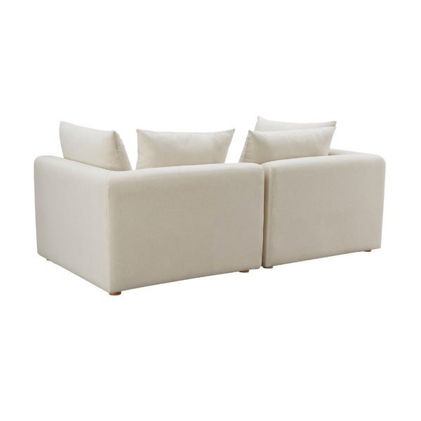 TOV Furniture Hangover 81" Cream Performance Linen Loveseat - Stylish Modular Seating for Comfortable Living Spaces TOV-L68788-LO