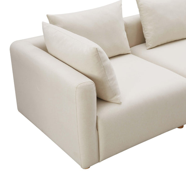 TOV Furniture Hangover 81" Cream Performance Linen Loveseat - Stylish Modular Seating for Comfortable Living Spaces TOV-L68788-LO