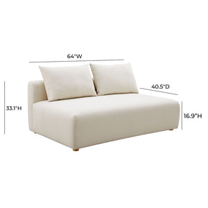 TOV Furniture Hangover 64" Cream Performance Linen Modular Loveseat - Versatile Comfort for Modern Living Spaces TOV-L68788-LS