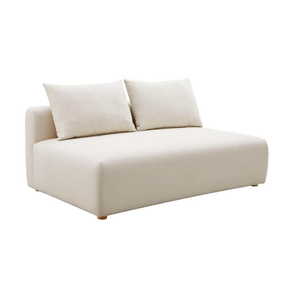 TOV Furniture Hangover 64" Cream Performance Linen Modular Loveseat - Versatile Comfort for Modern Living Spaces TOV-L68788-LS