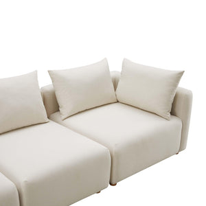 TOV Furniture Hangover 4-Piece Cream Performance Linen Modular Sectional - Stylish Comfort for Every Space TOV-L68788-SEC