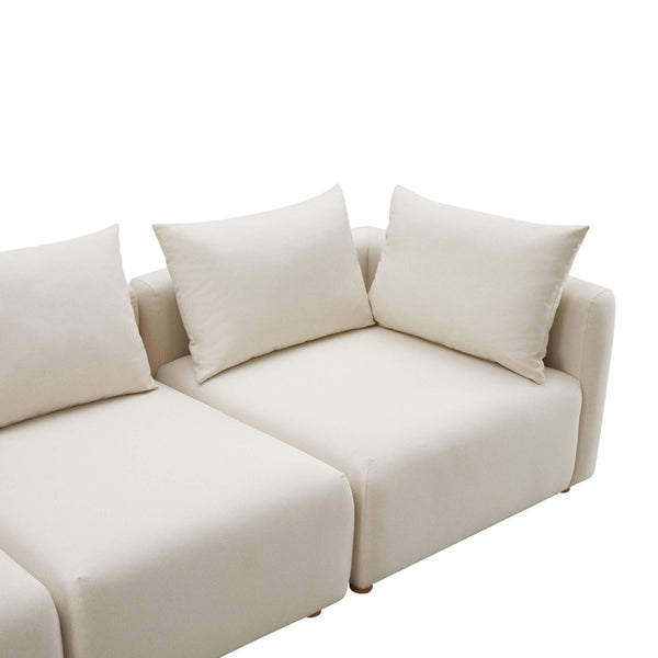 TOV Furniture Hangover 4-Piece Cream Performance Linen Modular Sectional - Stylish Comfort for Every Space TOV-L68788-SEC