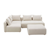 Hangover Cream Performance Linen 4-Piece Modular Chaise Sectional TOV-L68788-SEC1 TOV Furniture