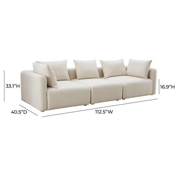 TOV Furniture Hangover Modular Sofa – 112.5" Cream Performance Linen for Stylish Living & Flexible Arrangements TOV-L68788-SO