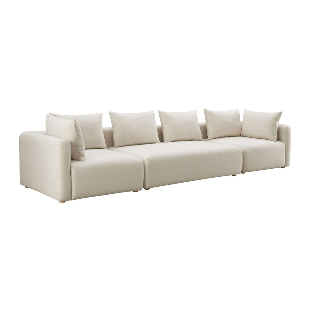TOV Furniture Hangover 145" Cream Performance Linen Long Sofa - Modular Comfort for Stylish Living Spaces Today! TOV-L68788-SO1