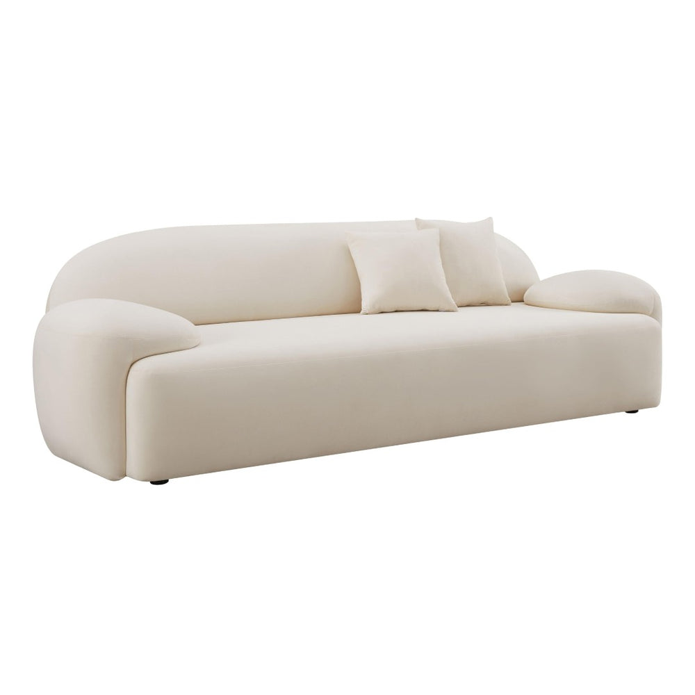 TOV Furniture Allegra Cream Velvet Sofa – Luxurious Glamour with Cozy Comfort for Elegant Living Spaces & Relaxation TOV-L68816