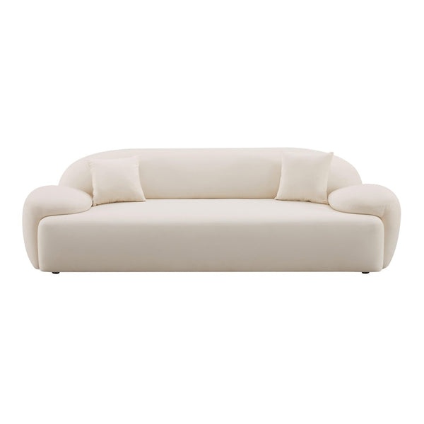 TOV Furniture Allegra Cream Velvet Sofa – Luxurious Glamour with Cozy Comfort for Elegant Living Spaces & Relaxation TOV-L68816
