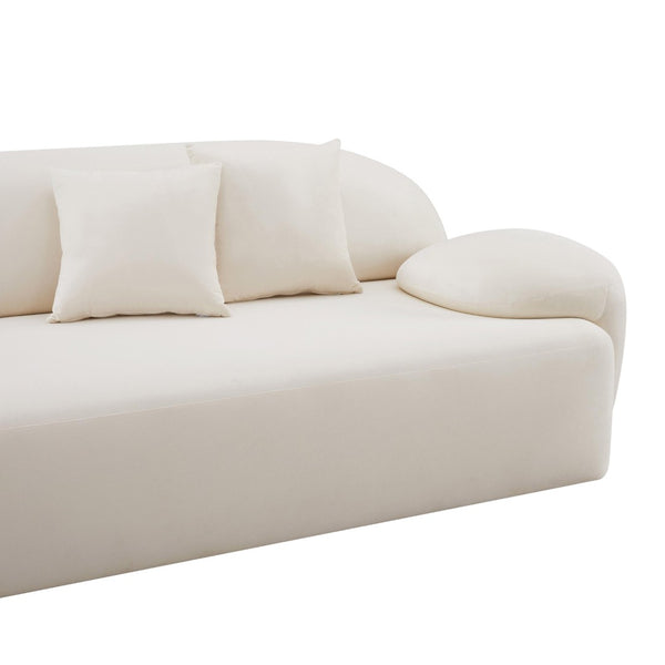 TOV Furniture Allegra Cream Velvet Sofa – Luxurious Glamour with Cozy Comfort for Elegant Living Spaces & Relaxation TOV-L68816