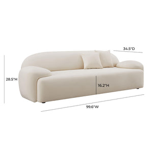 TOV Furniture Allegra Cream Velvet Sofa – Luxurious Glamour with Cozy Comfort for Elegant Living Spaces & Relaxation TOV-L68816