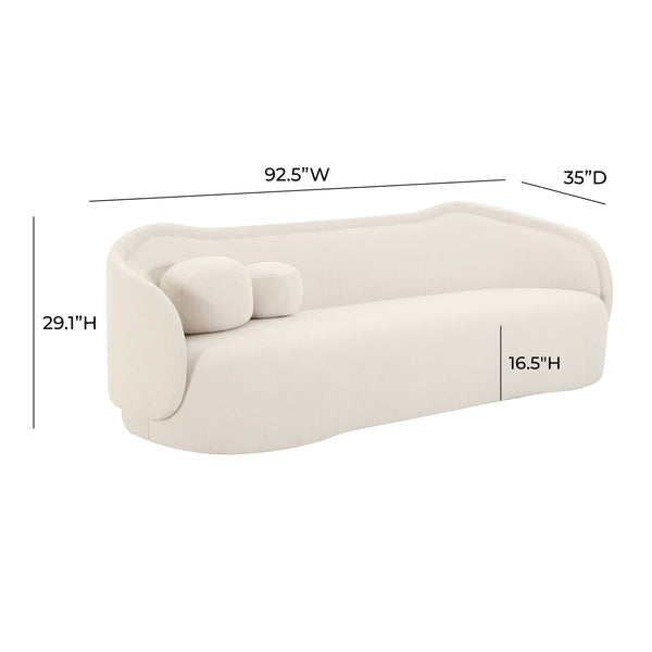 Circe Cream Textured Velvet Sofa TOV-L68840 TOV Furniture