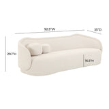 Circe Cream Textured Velvet Sofa TOV-L68840 TOV Furniture